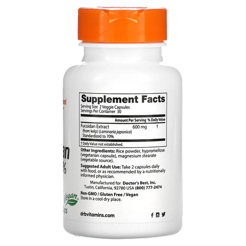 Image of Fucoidan 70% 60vcaps supplement facts
